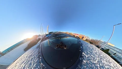 Ultra Wide Special View of British Urban City Streets During Car Drive Vídeo Stock 327040778