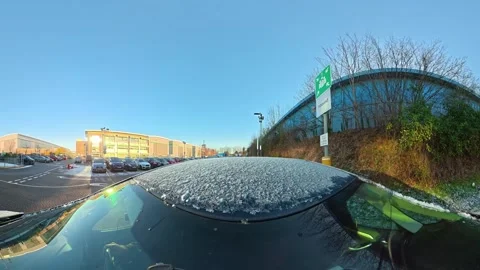 Ultra Wide Special View of British Urban City Streets During Car Drive Vídeo Stock 327044068