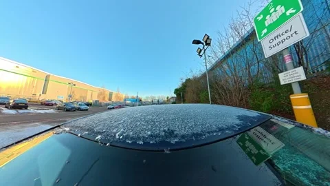 Ultra Wide Special View of British Urban City Streets During Car Drive Vídeo Stock 327044656
