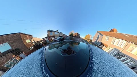 Ultra Wide Special View of British Urban City Streets During Car Drive Vídeo Stock 327045835