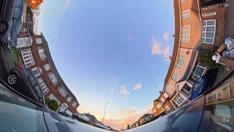 Ultra Wide Special View of British Urban City Streets During Car Drive Vídeos de archivo 327046166