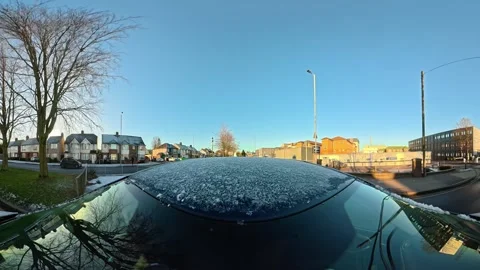 Ultra Wide Special View of British Urban City Streets During Car Drive Vídeo Stock 327046551