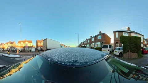 Ultra Wide Special View of British Urban City Streets During Car Drive Vídeos de archivo 327046750