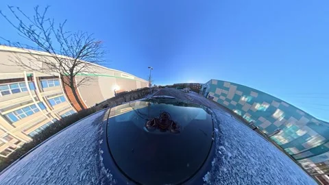 Ultra Wide Special View of British Urban City Streets During Car Drive Vídeo Stock 327046950