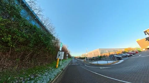 Ultra Wide Special View of British Urban City Streets During Car Drive Vídeo Stock 327048069