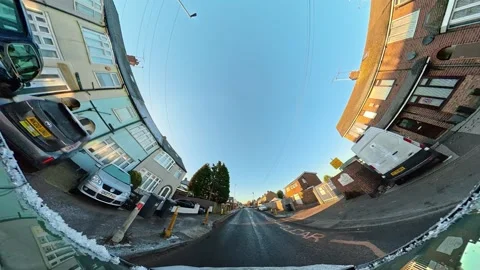 Ultra Wide Special View of British Urban City Streets During Car Drive Vídeo Stock 327048889