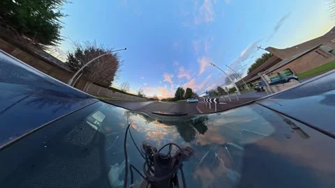 Ultra Wide Special View of British Urban City Streets During Car Drive Vídeos de archivo 327048948