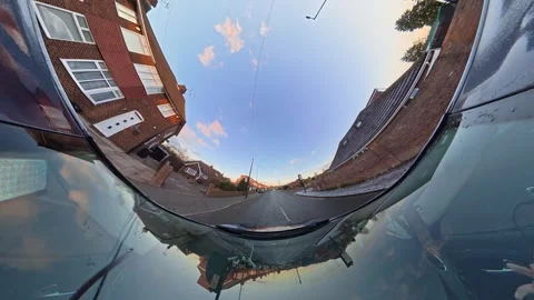 Ultra Wide Special View of British Urban City Streets During Car Drive Vídeos de archivo 327049152