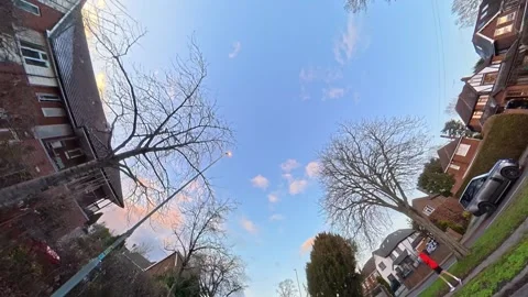 Ultra Wide Special View of British Urban City Streets During Car Drive Vídeo Stock 327049436