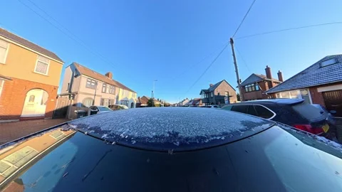 Ultra Wide Special View of British Urban City Streets During Car Drive Vídeo Stock 327049908
