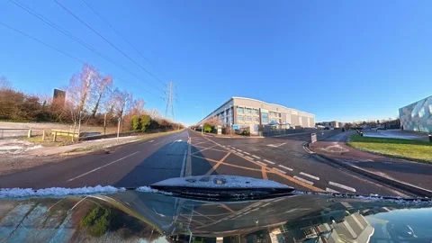 Ultra Wide Special View of British Urban City Streets During Car Drive Vídeo Stock 327050004