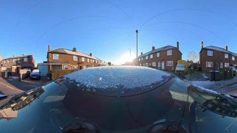 Ultra Wide Special View of British Urban City Streets During Car Drive Vídeos de archivo 327051099