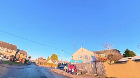 Ultra Wide Special View of British Urban City Streets During Car Drive Stock-Footage 327051377