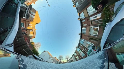 Ultra Wide Special View of British Urban City Streets During Car Drive Vídeos de archivo 327052298
