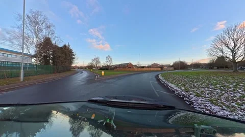 Ultra Wide Special View of British Urban City Streets During Car Drive Vídeo Stock 327052672