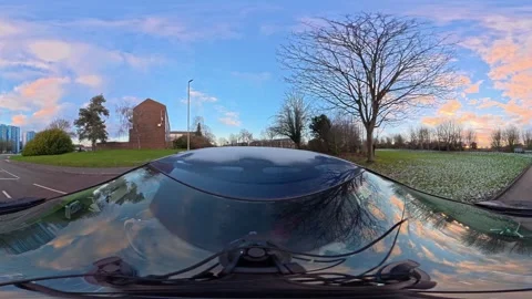 Ultra Wide Special View of British Urban City Streets During Car Drive Vídeo Stock 327052837