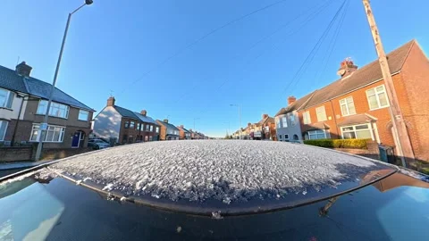 Ultra Wide Special View of British Urban City Streets During Car Drive Vídeo Stock 327053755