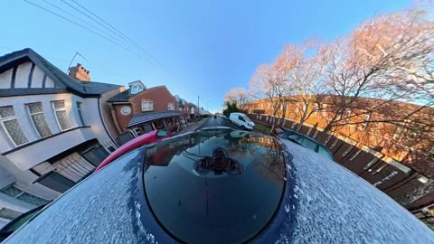 Ultra Wide Special View of British Urban City Streets During Car Drive Vídeos de archivo 327053846