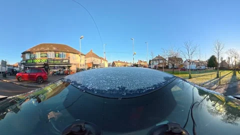 Ultra Wide Special View of British Urban City Streets During Car Drive Vídeo Stock 327054893