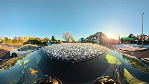 Ultra Wide Special View of British Urban City Streets During Car Drive Stock Footage 327055232