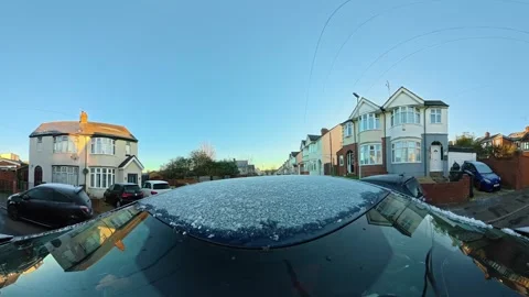 Ultra Wide Special View of British Urban City Streets During Car Drive Vídeo Stock 327057845