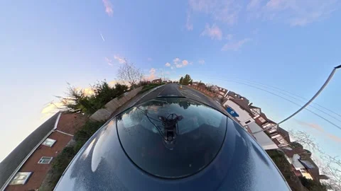 Ultra Wide Special View of British Urban City Streets During Car Drive Vídeo Stock 327058124