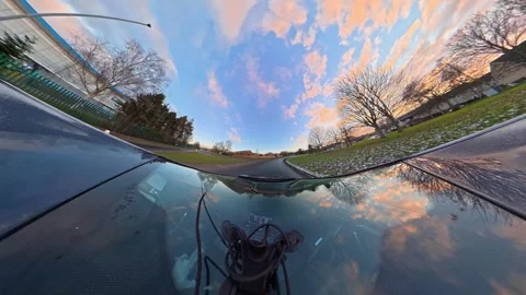 Ultra Wide Special View of British Urban City Streets During Car Drive Stock Footage 327059126