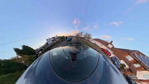 Ultra Wide Special View of British Urban City Streets During Car Drive Vídeos de archivo 327059247