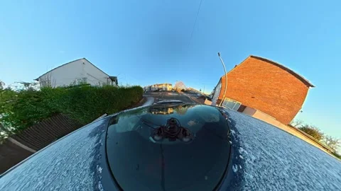 Ultra Wide Special View of British Urban City Streets During Car Drive Vídeo Stock 327080948