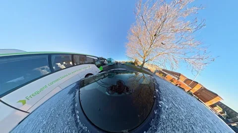 Ultra Wide Special View of British Urban City Streets During Car Drive Vídeo Stock 327081044