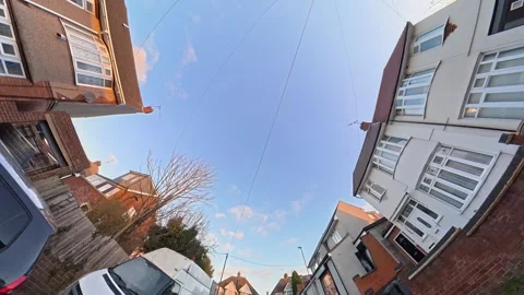 Ultra Wide Special View of British Urban City Streets During Car Drive Vídeo Stock 327081495