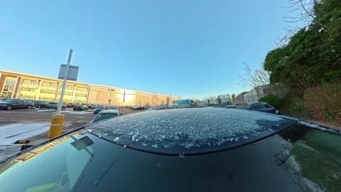 Ultra Wide Special View of British Urban City Streets During Car Drive Stock-Footage 327082208