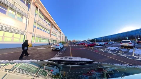 Ultra Wide Special View of British Urban City Streets During Car Drive Stock Footage 327082218