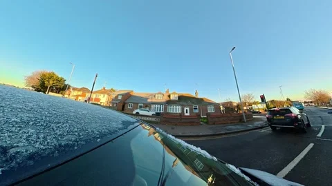 Ultra Wide Special View of British Urban City Streets During Car Drive Vídeos de archivo 327088878