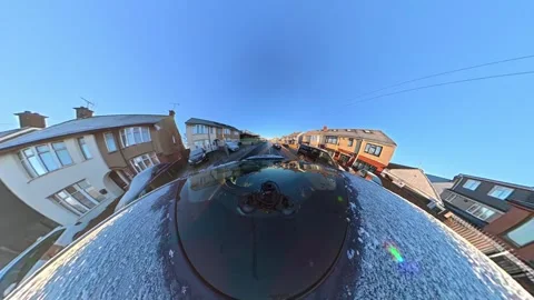 Ultra Wide Special View of British Urban City Streets During Car Drive Vídeo Stock 327089360