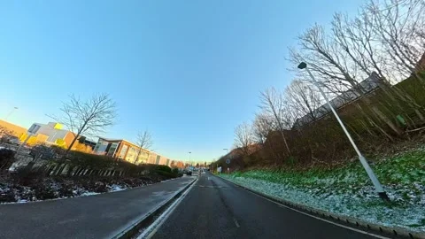 Ultra Wide Special View of British Urban City Streets During Car Drive Vídeos de archivo 327091100