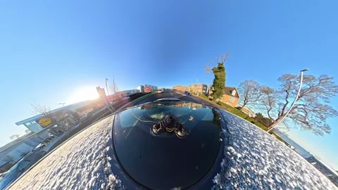 Ultra Wide Special View of British Urban City Streets During Car Drive Vídeo Stock 327092281
