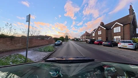Ultra Wide Special View of British Urban City Streets During Car Drive Vídeo Stock 327093290