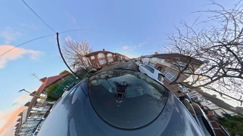 Ultra Wide Special View of British Urban City Streets During Car Drive Vídeo Stock 327099702