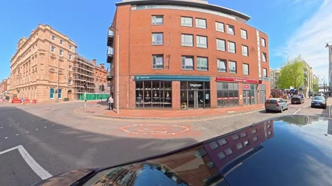Ultra Wide Urban Car Drive Through City Streets of UK Stock-Footage 335170053