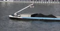 UltraHD 4K Bulk Carrier Coal Riverboat Barge Fluvial Cargo Freight Ship Moving 4k or 4k+ Resolution