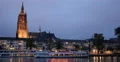 UltraHD 4K Frankfurt Cathedral Skyline Dusk Night Illuminated Evening Main River 4k or 4k+ Resolution