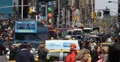 UltraHD 4K Panoramic Shot Times Square Busy Tourist People Intersection Neon Art 4k or 4k+ Resolution