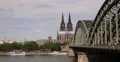 UltraHD 4K People Walk Crowd Commuting Cologne Skyline German City Rhine River 4k or 4k+ Resolution