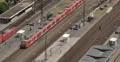 UltraHD 4K Train Arriving Railway Station People Commuting Aerial View Cologne 4k or 4k+ Resolution