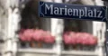 UltraHD 4K UHD Marienplatz Street Sign Closeup Munich German City Flowers Detail 4k or 4k+ Resolution
