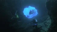 Ultrahd, Group Of Scubadivers Explore Underwater Caves, Under Water Shot, Palau Stock Footage