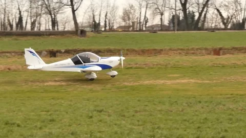 Ultralight Aircraft take off - 4k 30fps Stock Footage