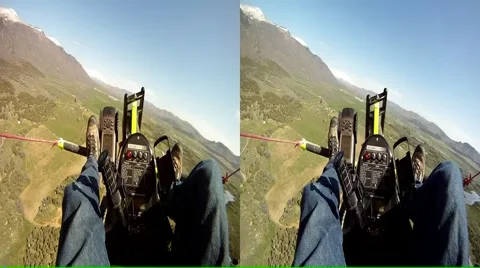 Ultralight circling high 3D.mp4 Stock Footage 4885328