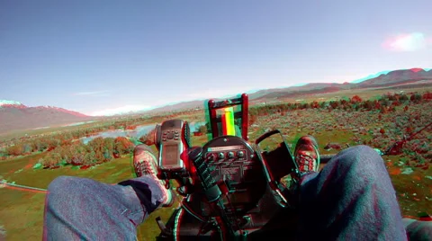 Ultralight over small pond 3D Stock Footage 4885702